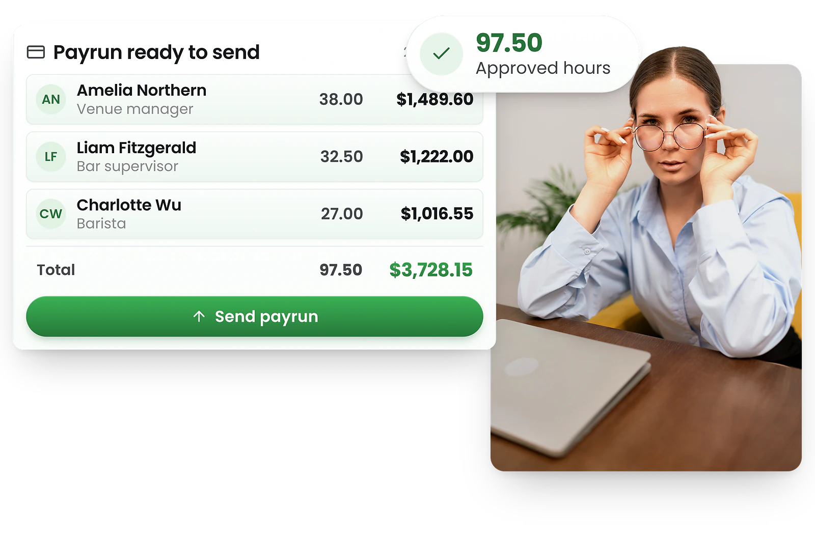 RosterElf Payroll - One-click Xero & MYOB export
