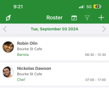 Mobile rostering