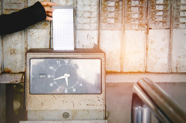 Old School Time Clock Punch Card System